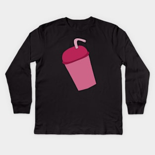 Cartoon Soda Bubble Tea Kids Long Sleeve T-Shirt